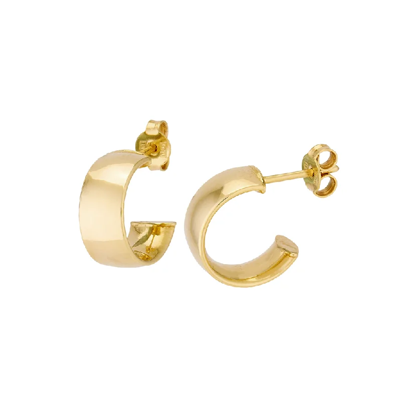 Silver Hoop Earrings-14K Yellow Gold Petite Hoop Earrings