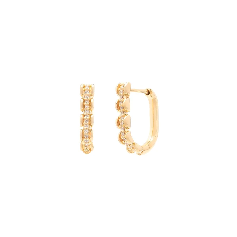 Simple Diamond Earrings-Aman Hoops | Diamond & 10K Gold