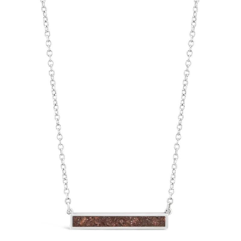 Custom Engraved Necklace-El Retiro Sideways Dune Bar Necklace