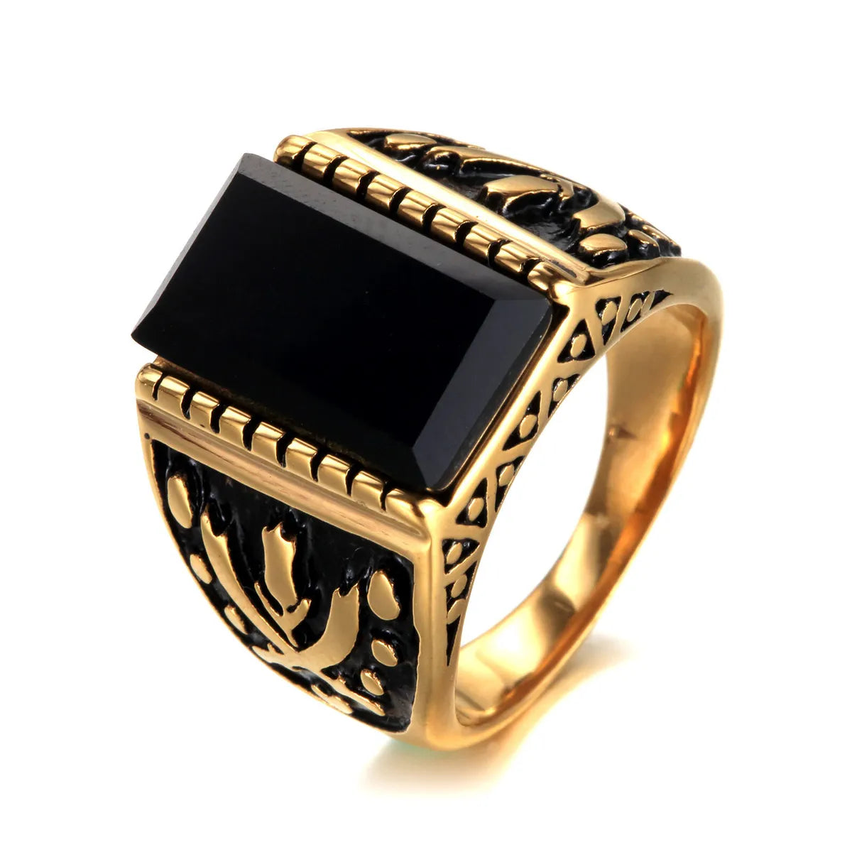 Black Diamond Wedding Band-Hip-Hop Geometric Alloy Men'S Rings