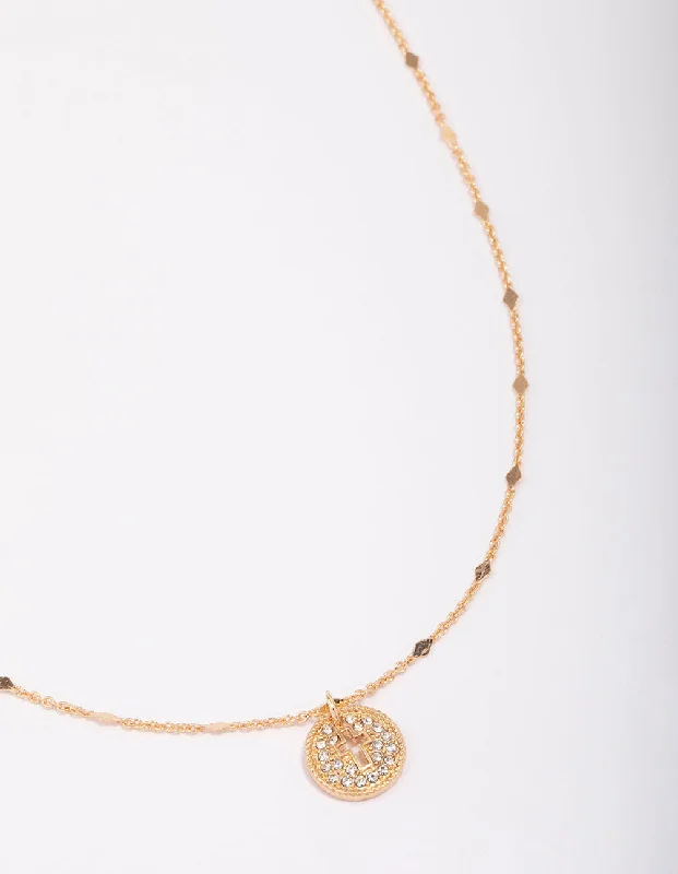 Gold Twist Necklace-Gold Cross Medallion Pendant Necklace