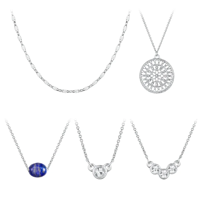 Luxury Charm Necklace-Filigree Pendant Necklace Set