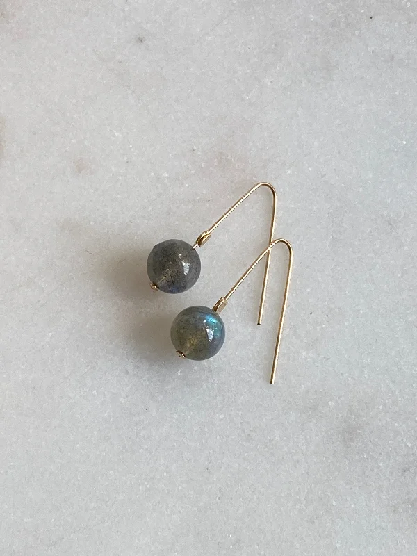 Rose Gold Earrings for Girls-INTUITION | LABRADORITE INTENTION EARRINGS