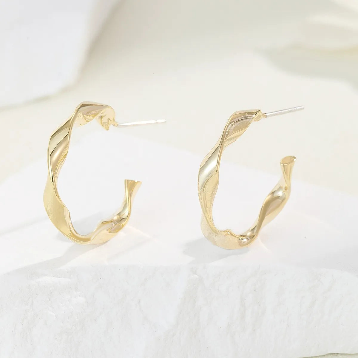 Gold Wedding Band for Men-1 Pair Simple Style Geometric Copper Ear Studs