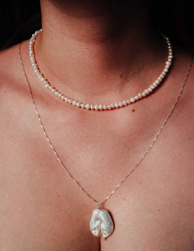 Fashion Pendant Necklace-Simple Pearl Necklace