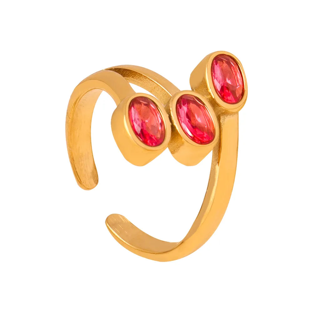 A506-Golden Red Rhinestone