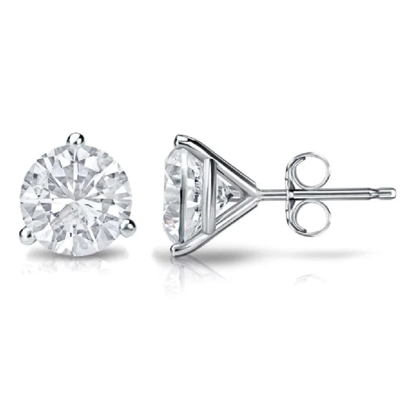 Stylish Dangling Earrings-14K White Gold 0.50ctw Round Diamond Solitaire Stud Earrings