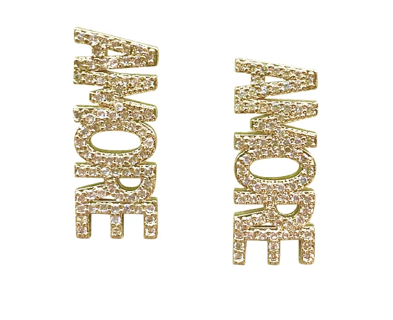 Artistic Designer Earrings-Amore Stud