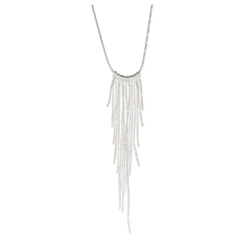 Stylish Gold Necklace-Long Fringe Necklace