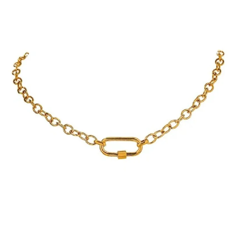 Choker Necklace for Women-Link Chain with Carabiner Necklace