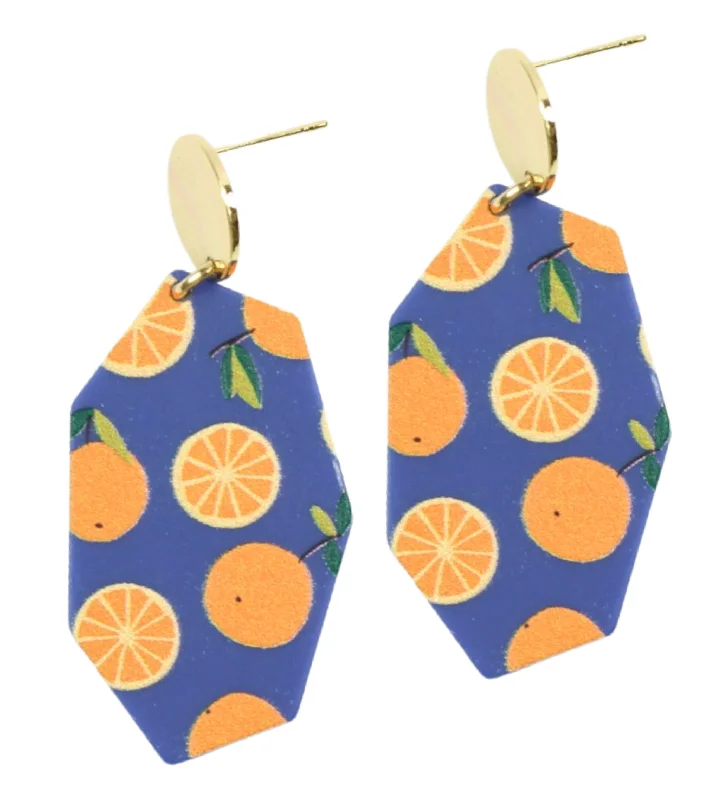 Black Gold Earrings-The Orange Slice Earring