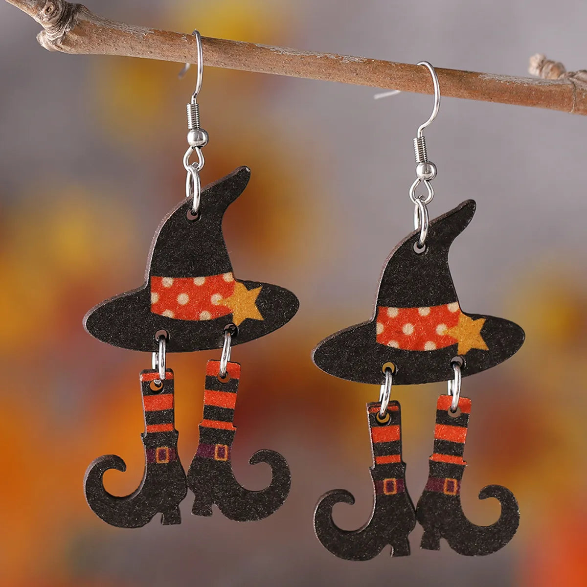 Wholesale Jewelry Vintage Style Hat Wood Drop Earrings