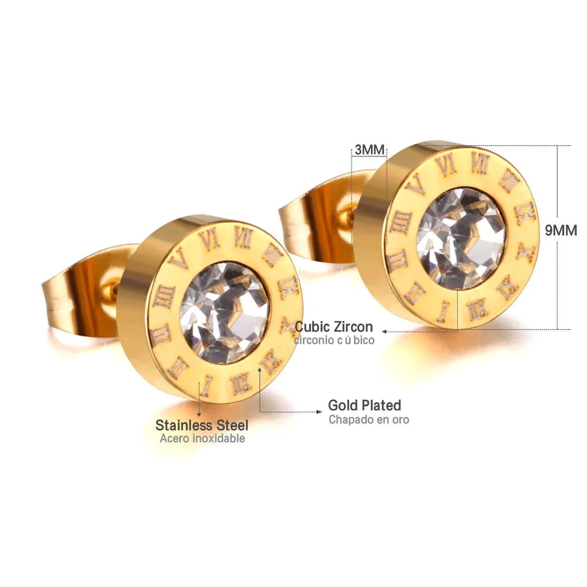 Gold White Diamond Ea50839ag