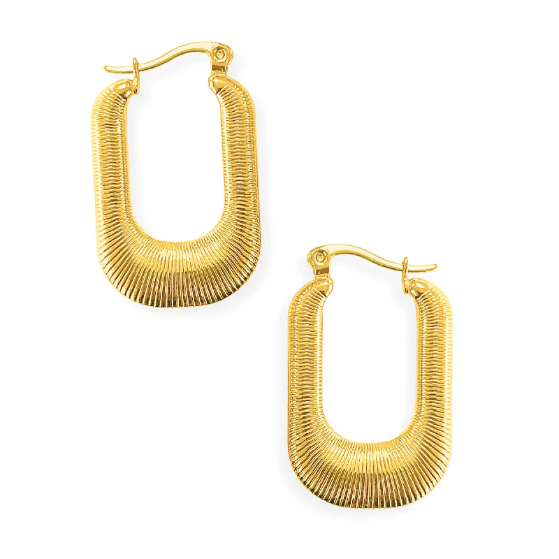 Art Deco Earrings-Tapered Geometric Hoop Earring