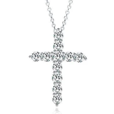 Adjustable Necklace for Women-Faith Cubic Zirconia Cross Necklaces