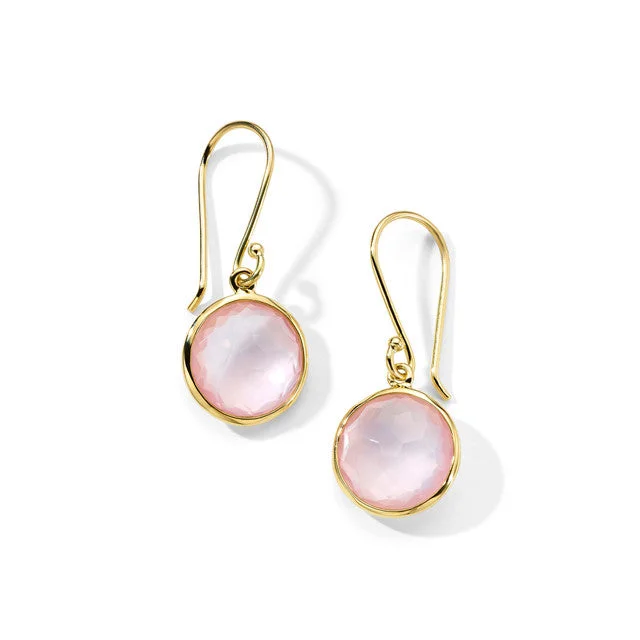 Adjustable Silver Earrings-18K Lollipop® Mini Drop Earrings in Rose Quartz