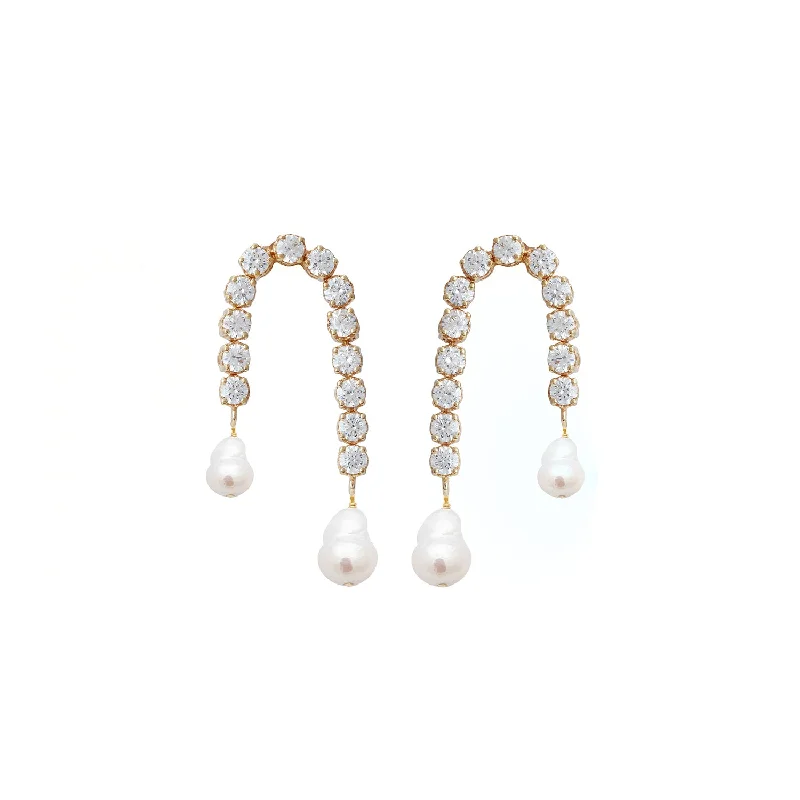 Round Hoop Earrings-Fete Earrings | CZ