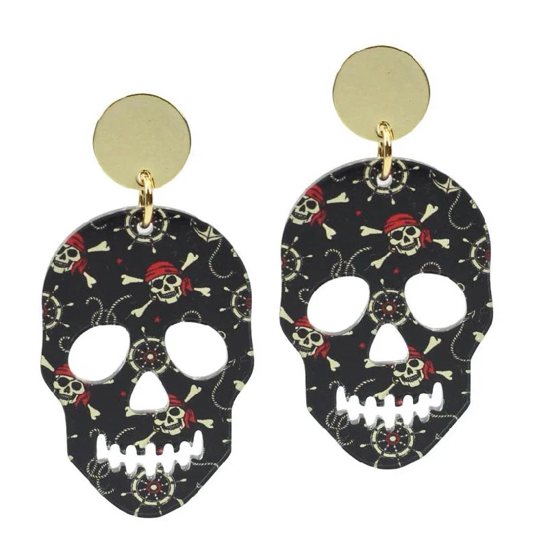 Simple Hoop Earrings-The Gaspy Skull Earring