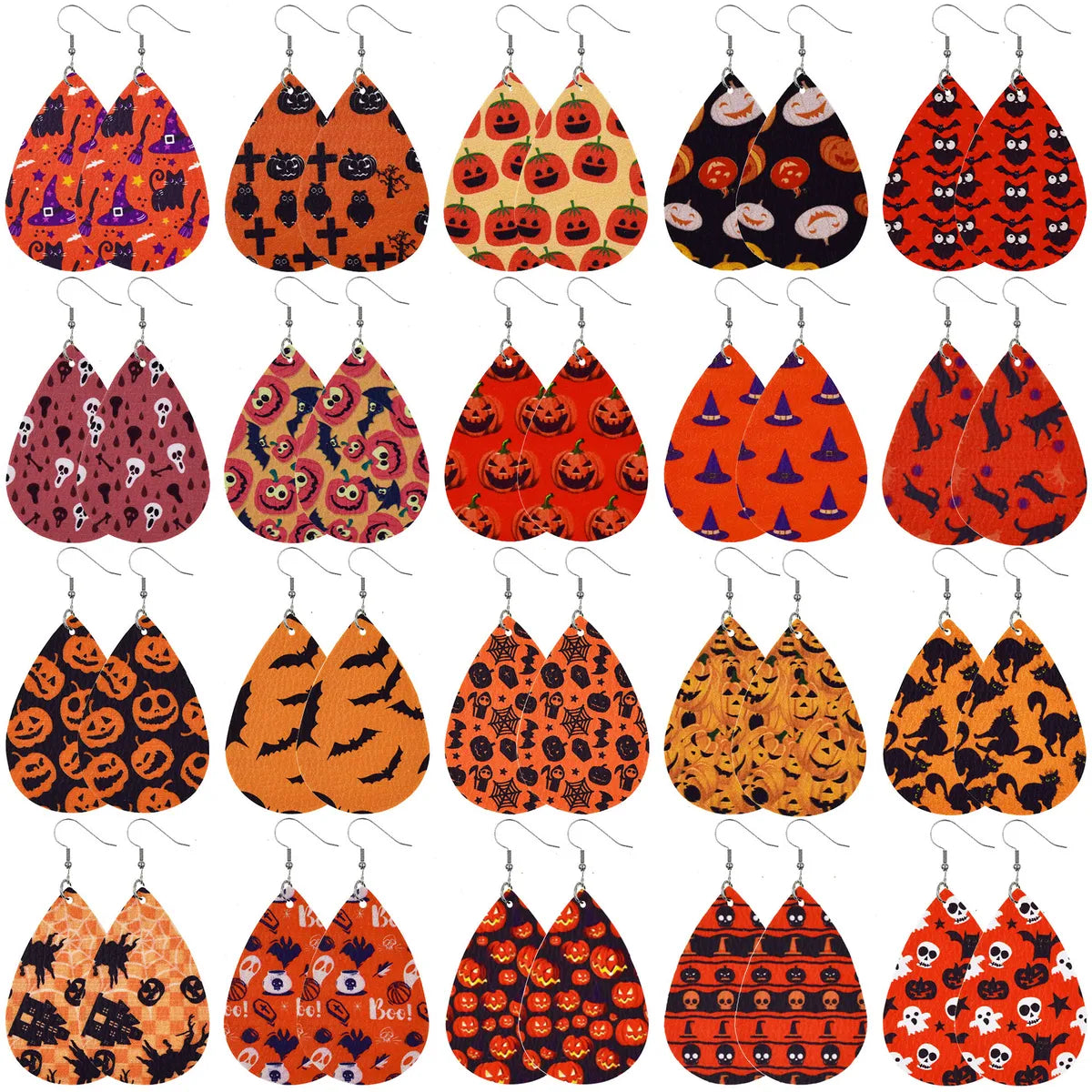 1 Pair Modern Style Pumpkin Pu Leather Drop Earrings