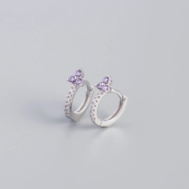 White Gold Color Purple Stone