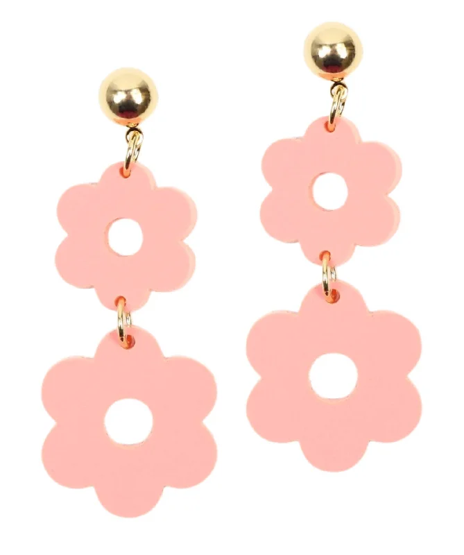 Statement Earrings for Parties-Coral Flower Earring