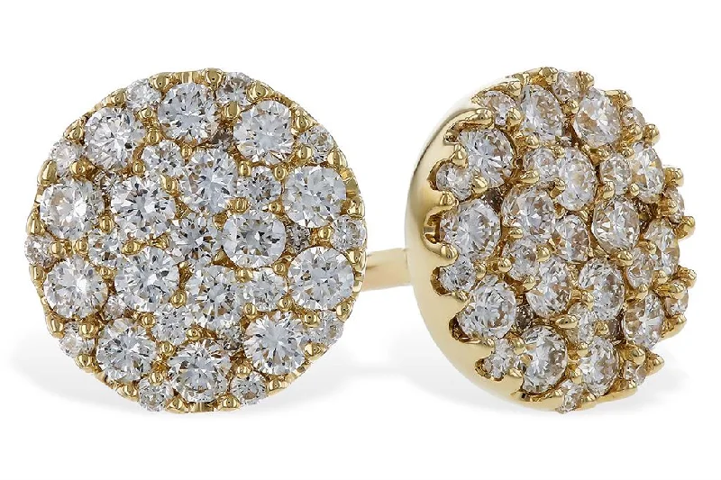 Chunky Gold Earrings-14K Yellow Gold 0.50ctw Diamond Cluster Stud Earrings by Allison Kaufman