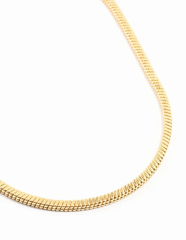 Dainty Crystal Necklace-Gold Plated Heavy Square Chain Necklace