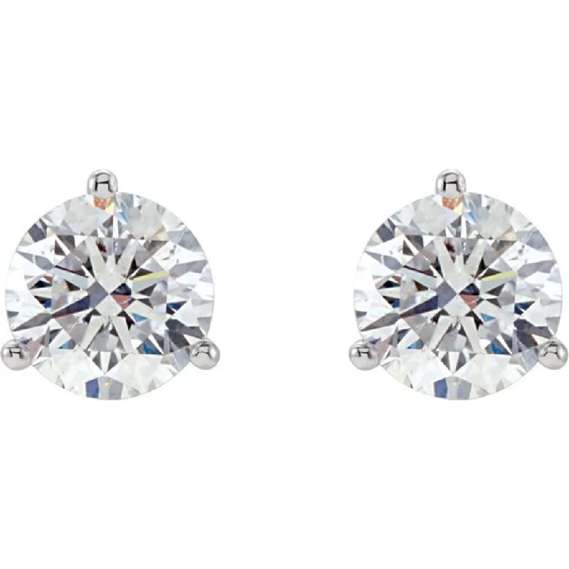 Long Gold Earrings-14K White Gold 1.00ctw Round Diamond Solitaire Stud Earrings by Stuller