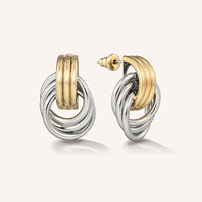 Chic Hoops for Women-Rachel Mixed Metal Earrings