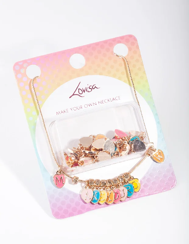 Pearl Drop Necklace-Kids Rainbow Charm Necklace Pack