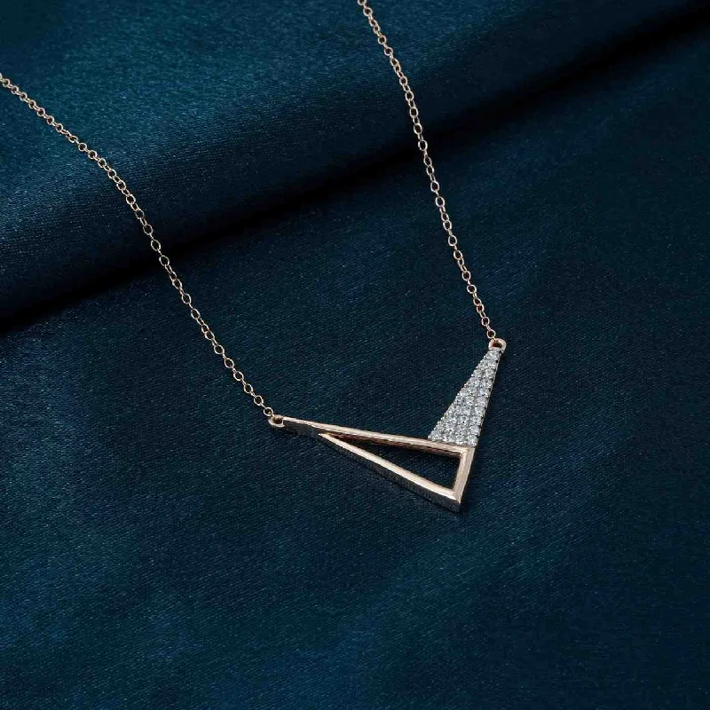 Minimalist Gemstone Necklace-Rose Gold Cupid's Arrow Necklace