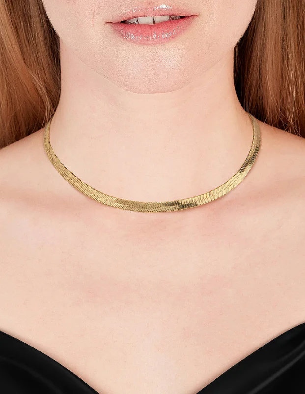 Silver Chain Necklace-Gold Thick Snake Chain Necklace