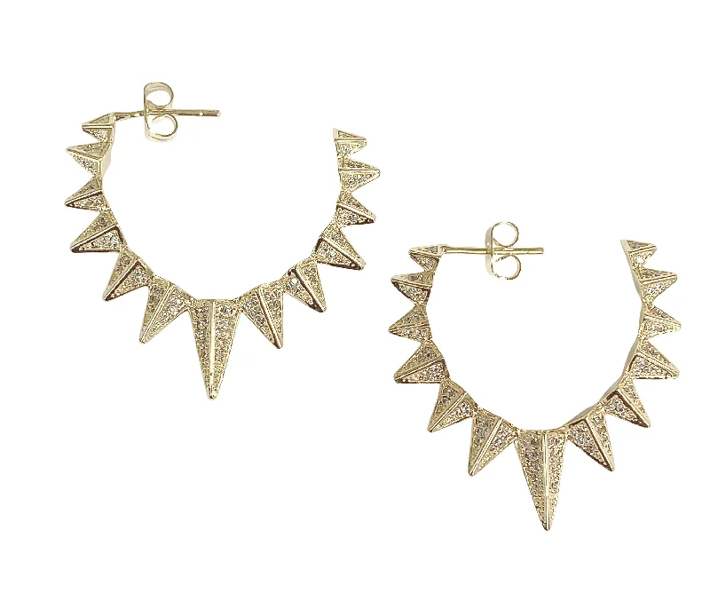 Chunky Gold Earrings-Corinne Hoop