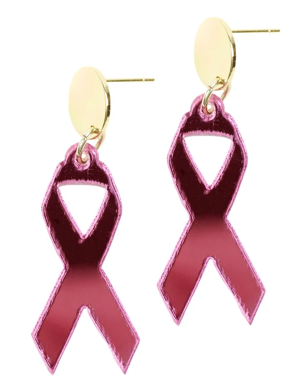 Artistic Designer Earrings-Pink Ribbon Earring