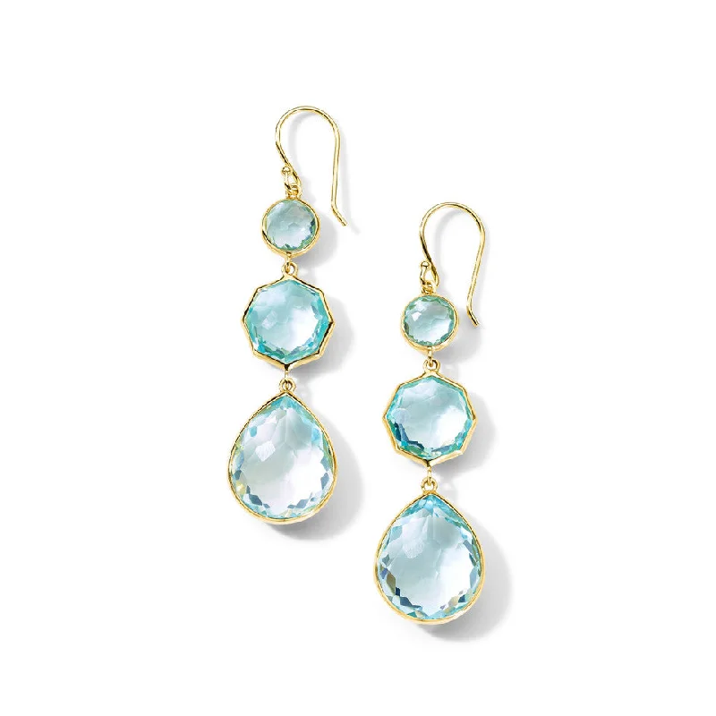 Gemstone Drop Earrings-Crazy 8 Earrings in 18K Gold