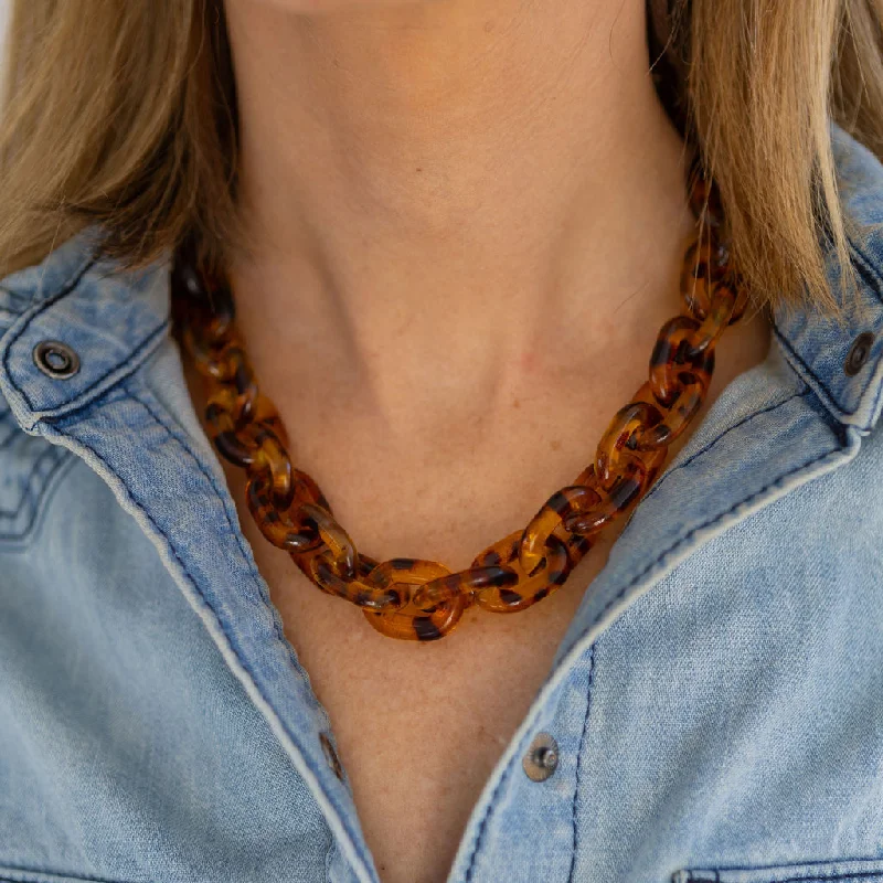 Simple Diamond Necklace-Classic Tortoiseshell Necklace