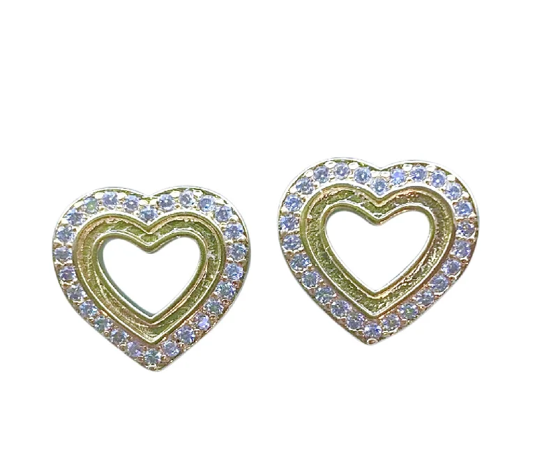 Bridal Earrings for Weddings-Open Heart Earring