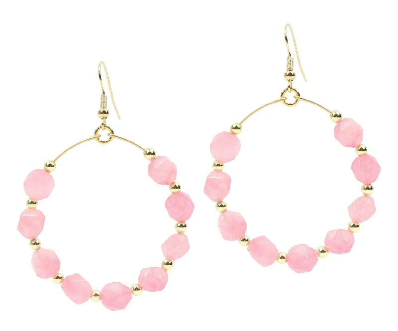 Wedding Dangle Earrings-The Chloe Earring - Strawberry Pink