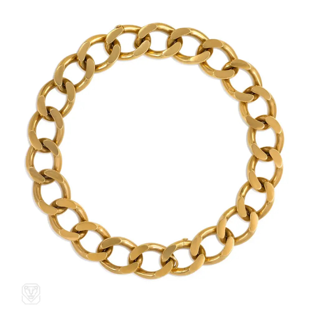 Crystal Charm Necklace-Retro gold curblink necklace convertible to a pair of bracelets, Cartier