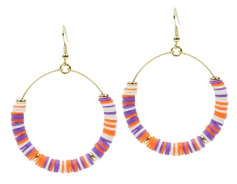 Fancy Drop Earrings-The Chloe Earring - Orange + Purple