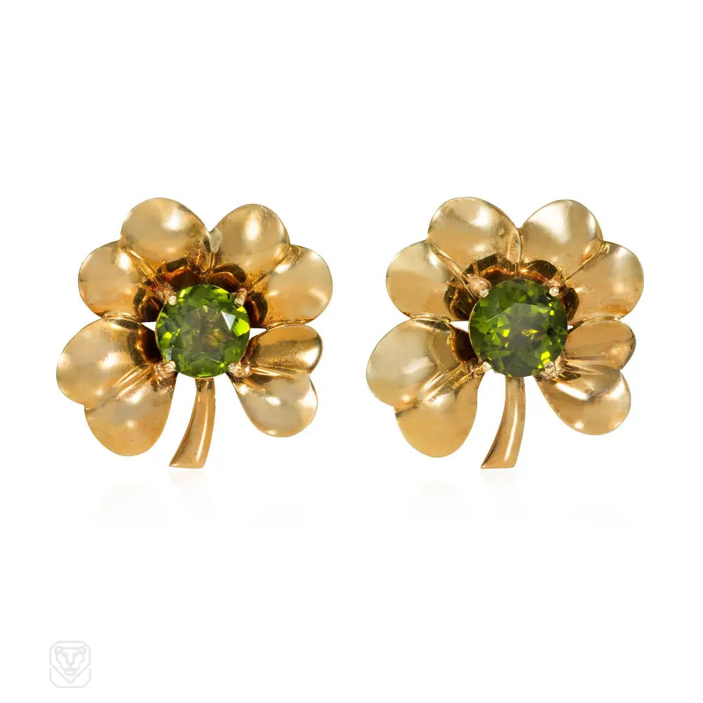 Gemstone Dangle Earrings-Tiffany & Co. Retro clover earrings