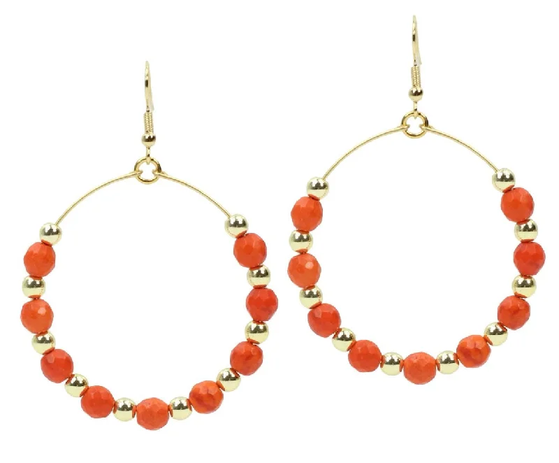 Textured Hoop Earrings-The Chloe Earring - Orange