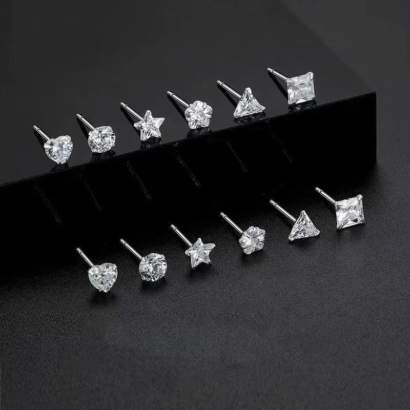 Triangle Zircon Stud Earrings