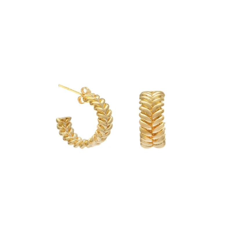 Handmade Hoop Earrings-Braided Bold Hoops | Gold