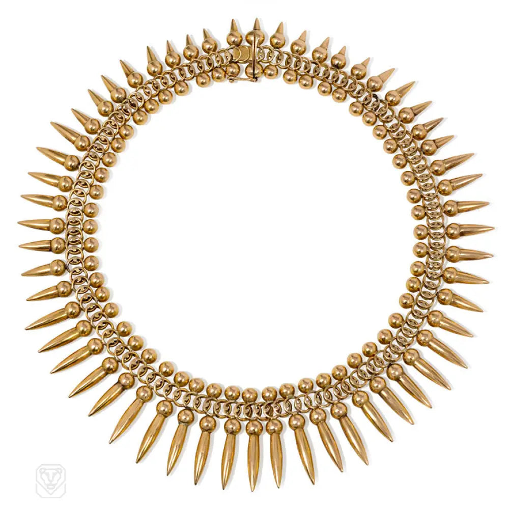 Simple Choker Necklace-Retro gold fringe necklace