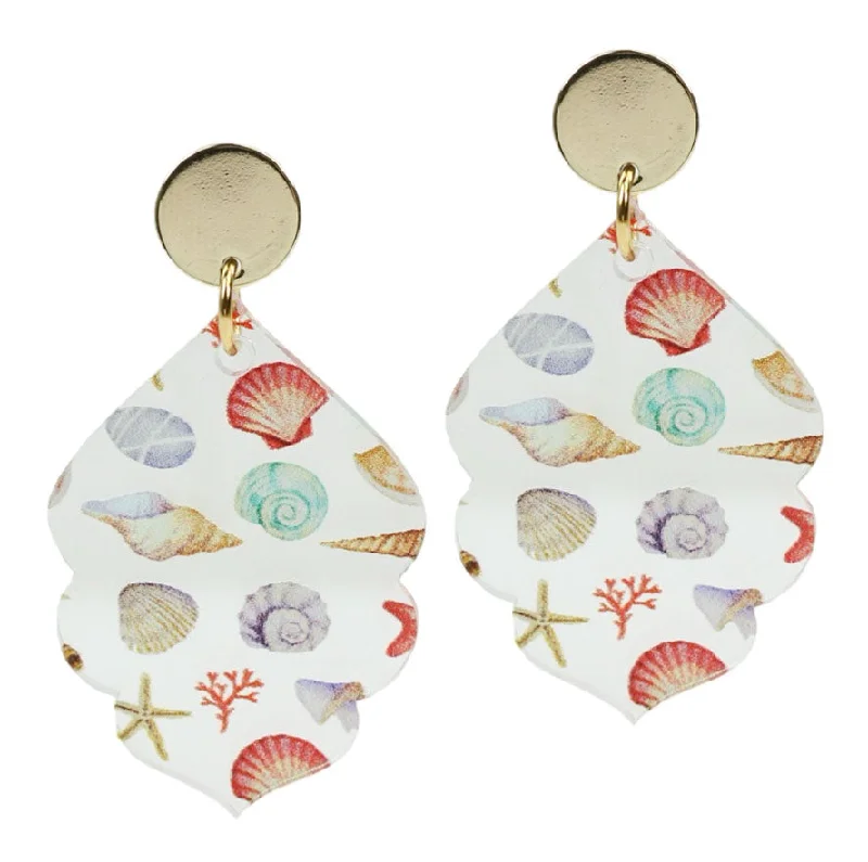 Gold Dangle Earrings-Sea Shell Earring