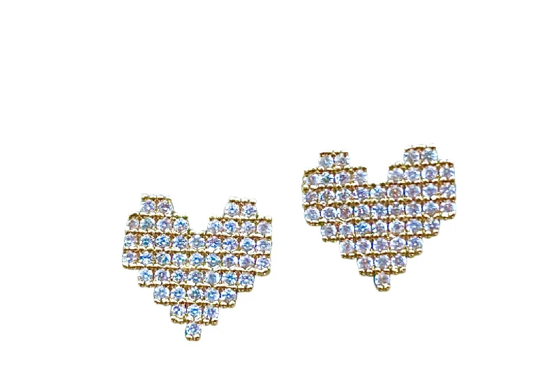 Fancy Drop Earrings-Multi Heart Stud