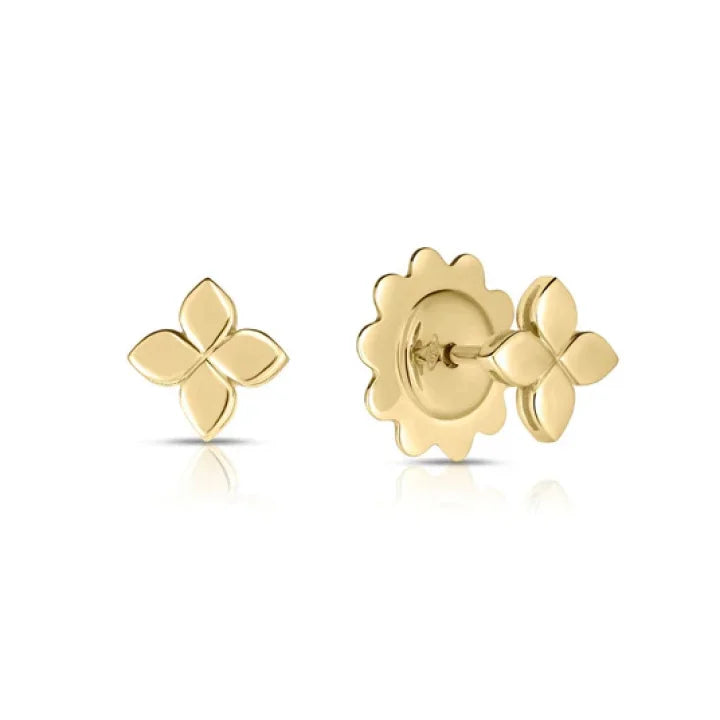 Handcrafted Bead Earrings-Roberto Coin 18K Yellow Gold Love In Verona Small Stud Earrings