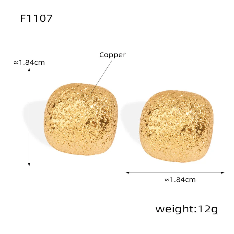 F1107-Gold Square Earrings