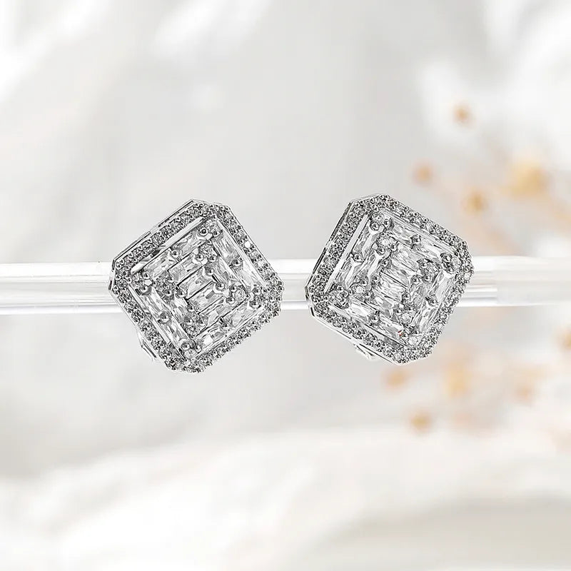 Unique Promise Ring-1 Pair Ig Style French Style Square Plating Inlay Copper Zircon Palladium White K Ear Cuffs